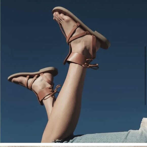 Free People Vacation Day Wrap Sandals in Natural Tan, 9.5 New - Picture 5 of 9